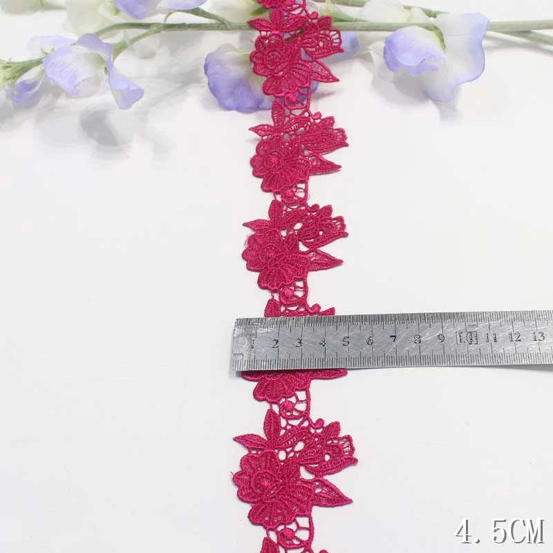 56Yards Polyester Embroidery Water Soluble Lace Fabric Trim Ribbon DIY Sewing Bridal Applique Dress Garment Wedding Decor