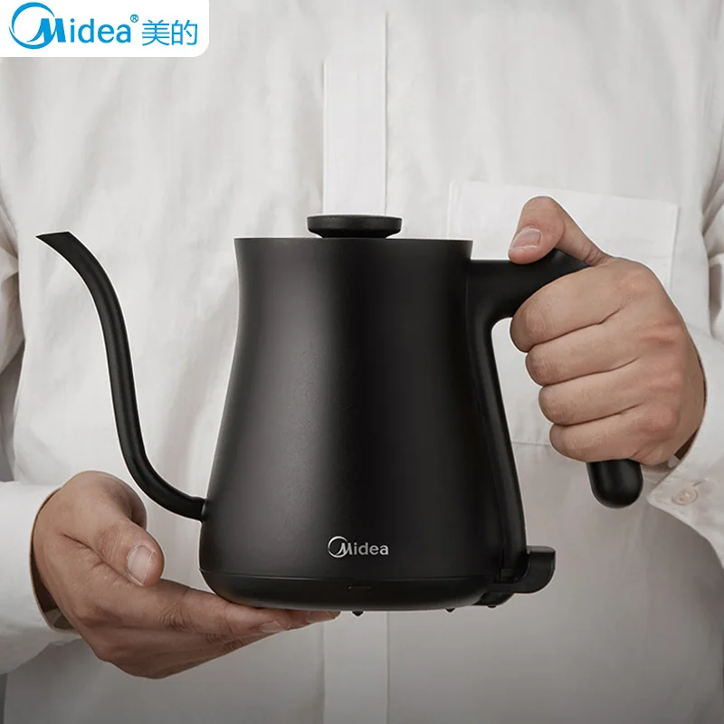 Midea elektrischer Wasserkocher 1000w schnell kochender Edelstahl kessel für Kaffee Tee Schwanenhals