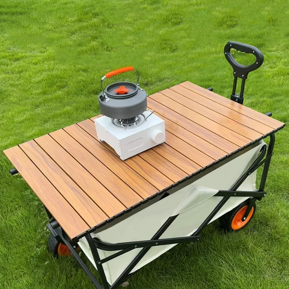 Outdoor Table Board With Support Rods & Buckle (no Wagon Cart) Aluminum Alloy Foldable Camping Wagon Cart Tabletop Trolley Cover