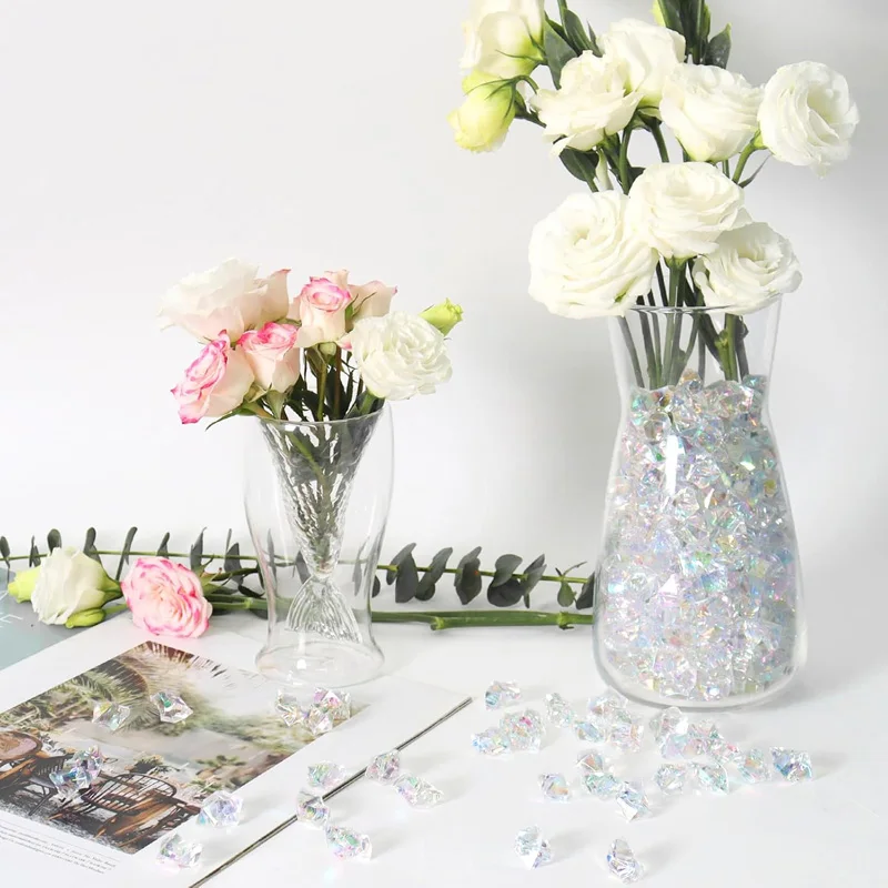 100 Stück 11x14mm Acryl-Eissteine Kristalle Strass-Steine Transparente Diamanten für Heimdekoration DIY-Basteleien Vase Party – Detail 6