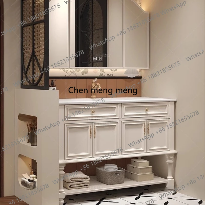 Organizer Mirror Bathroom Cabinet Wall Perfume Partitions Bathroom Cabinet Drawers Wooden Skincare White Gabinete Home Furniture