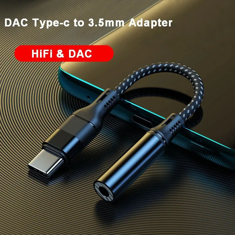 HIFI ЦАП Усилитель для наушников USB типа C до разъема для наушников 3,5 мм Аудиоадаптер Цифровой декодер AUX Конвертер для SAMSUNG S21 S20+