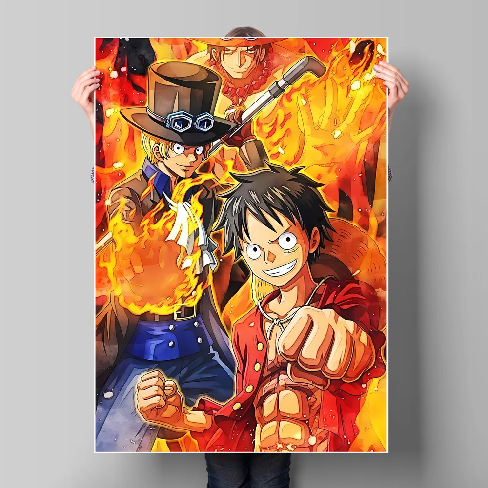 Element dekoracyjny na ścianę z anime One Piece, ikoniczny wygląd Luffy'ego, wysokiej jakości nadruk, dekoracja domu dla miłośników mangi