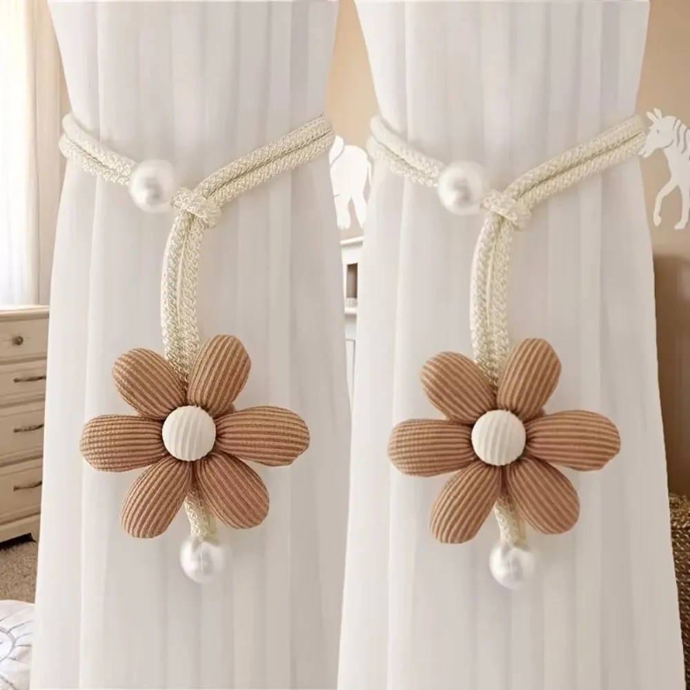 1 PCS Elastic Band Curtain Tieback Flower Shape Cartoon Window Curtain Buckles Adjustable Curtain Rope Holders Home Decor