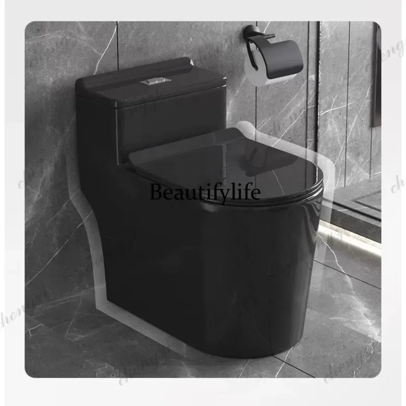 C45 Black toilet new high temperature firing large diameter anti-blocking deodorant siphon toilet