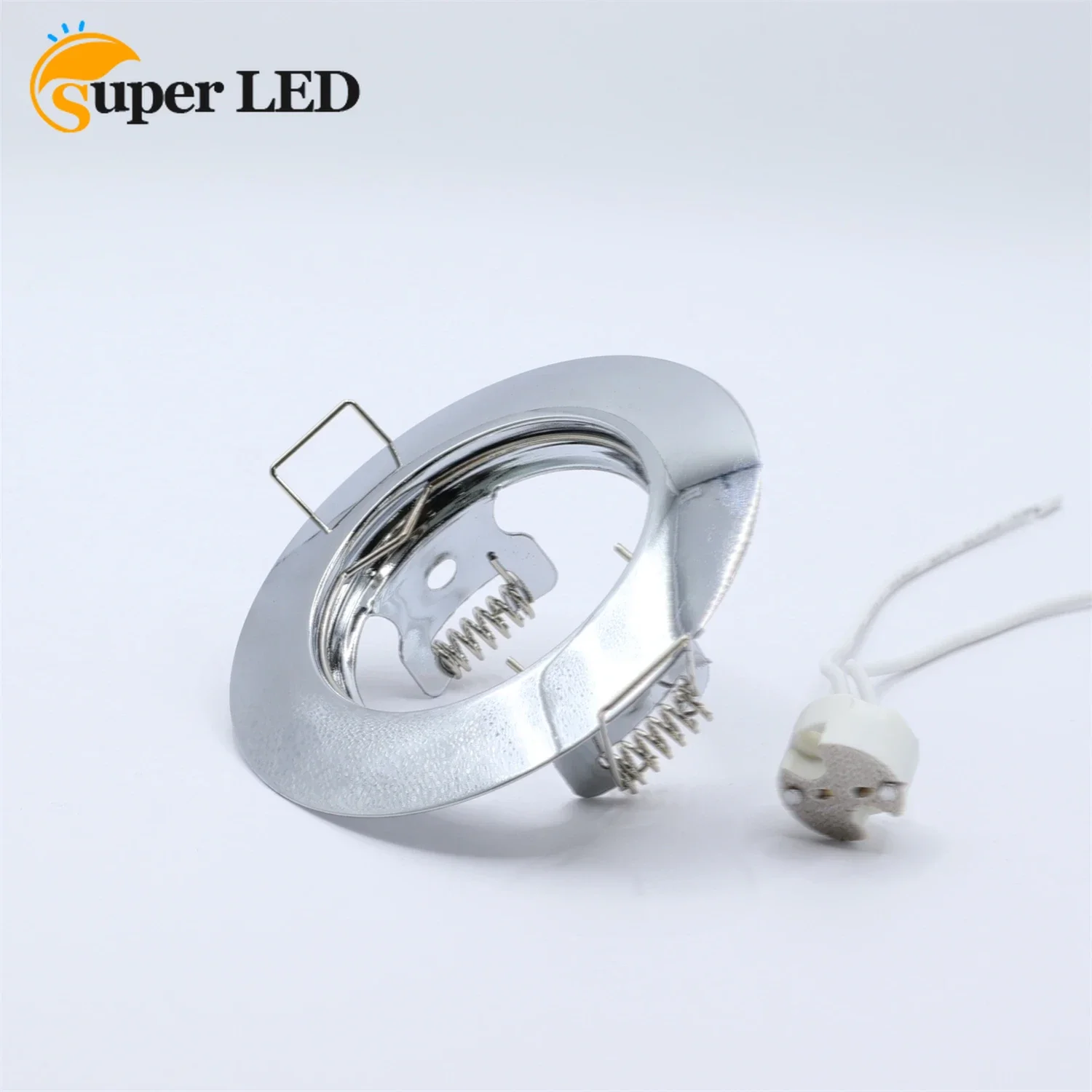 Chrome Color Cut Out 60mm LED Eyeball Recessed Ceiling Down Light Fixture Spotlight Fitting Frame Zinc Alloy Round