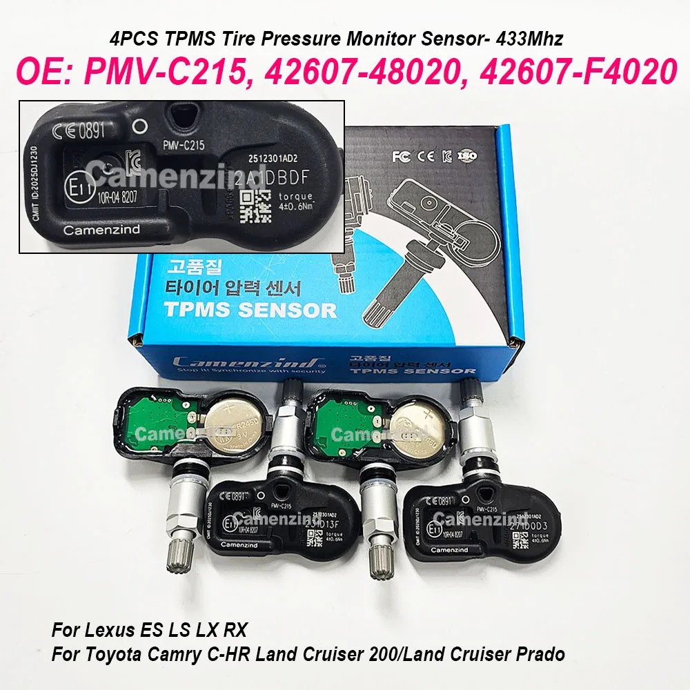 

4 шт. датчиков контроля давления в шинах PMV-C215 42607-48020 42607-F4020 42607-26010 для Lexus ES LC LS LX Nx RX UX PMVC215 4260748020