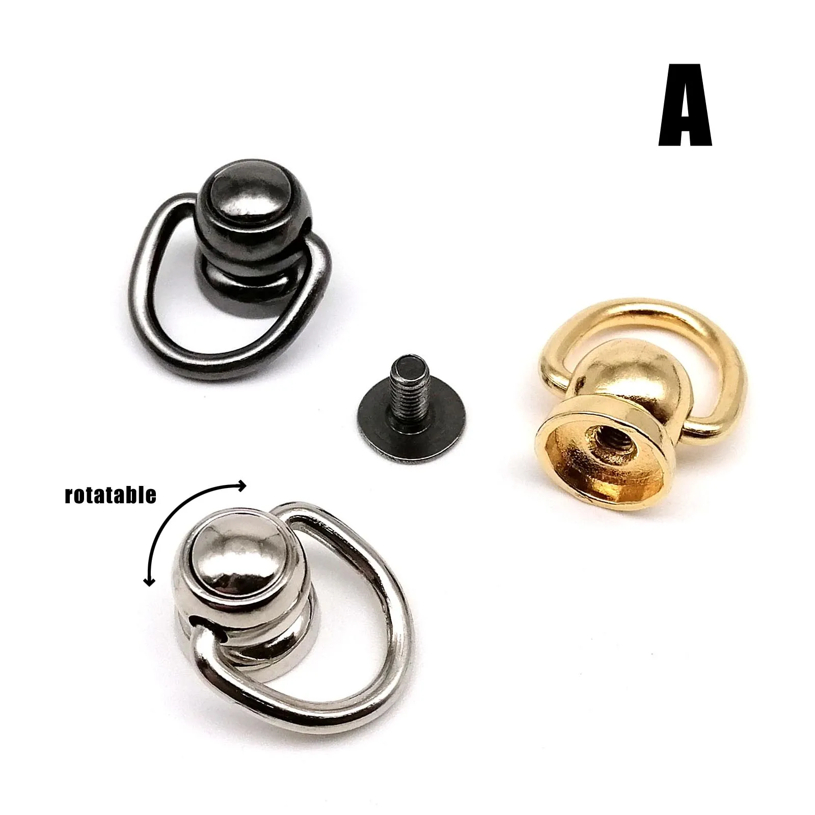 HZYUEGOU 10 Stück Zinklegierung Kugelnieten mit Schraubverschluss Chicago-Schraubnieten mit O-Ring für Ledertaschen, Gürtel, Handyhüllen – Detail 4
