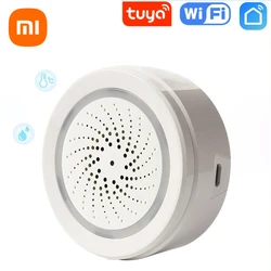 Xiaomi-sirena inalámbrica Tuya con WiFi, Sensor de alarma, alerta de luz de sonido, sirena de vida inteligente, Compatible con Alexa, Google Home, seguridad para el hogar