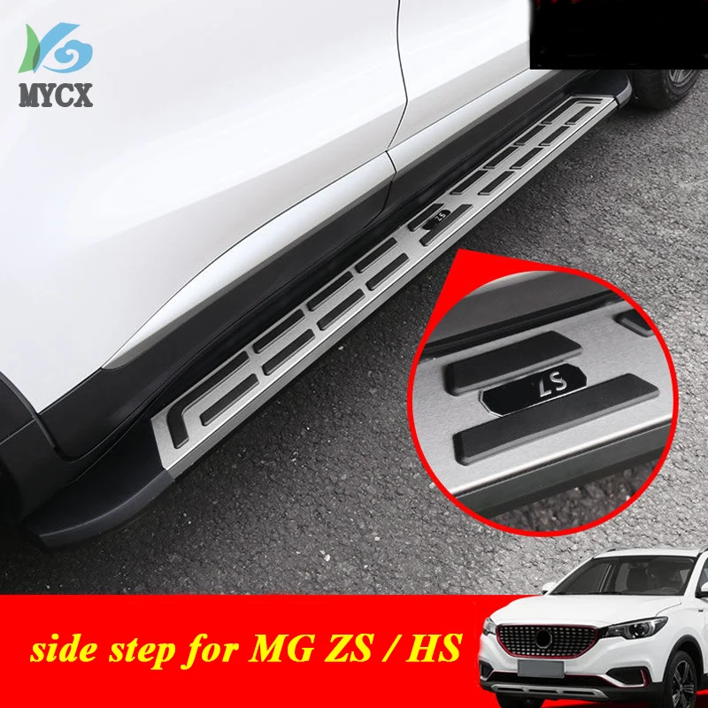 HOT side step bar running board for MG ZS HS 2018 2019 2020 2021 2022 2023 2024,fashion design,free drill hole,easy installation