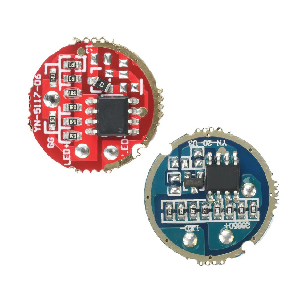Flashlight Driver Board 17/20mm DC3.7-4.2V 1 Gear Fit 6-15W LED Bead 1.8-2.3A Output for 18650 Lithium Battery Flashlight DIY