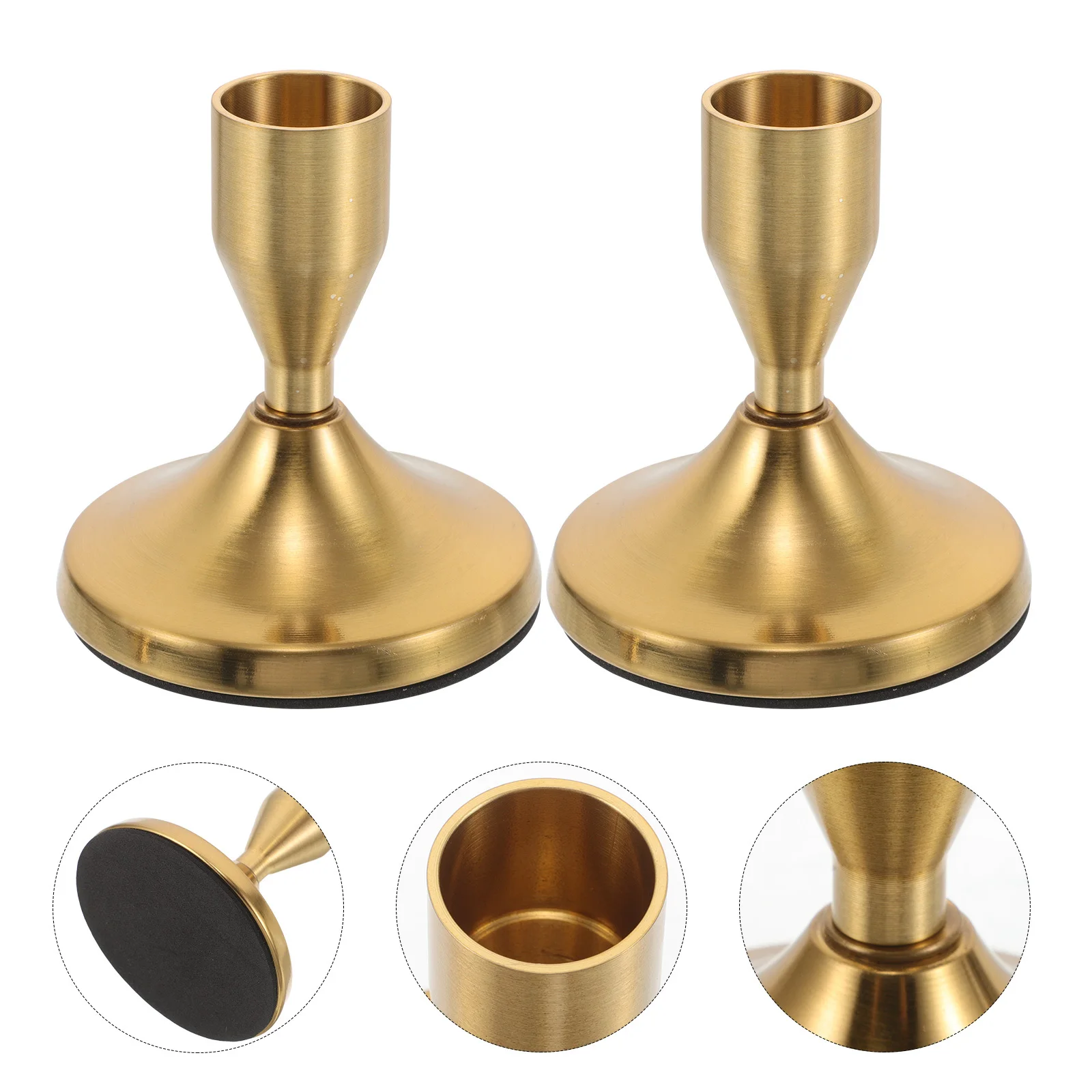 

2Pcs Retro Metal Candlestick Holders Vintage Tapered Design for Christmas Table Centerpiece Wedding Dinner Parties Decor