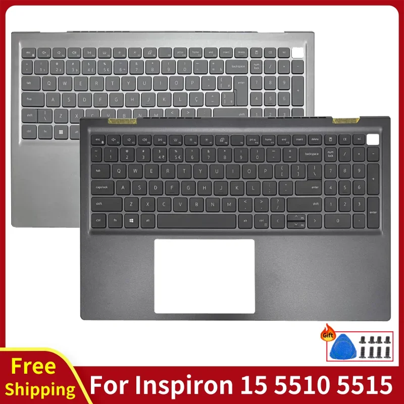 Original For Inspiron 15Pro 5510 5515 Laptop With US Keyboard Palmrest Upper Top Cover Case Computer Replace Accessories Casing
