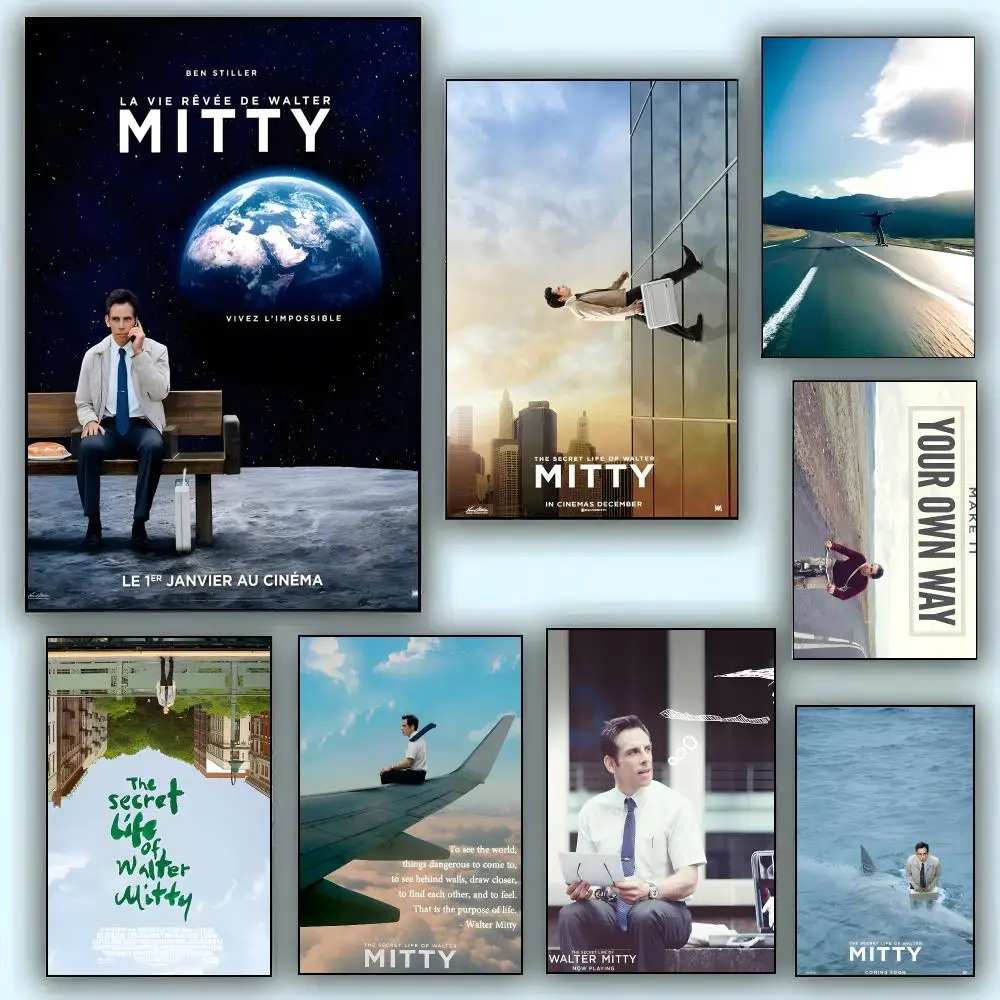 Movie T-The Secret Life of Walter Mitty Poster Aesthetic Wall Art Canvas Poster Room Decoration Items Bedroom Decor