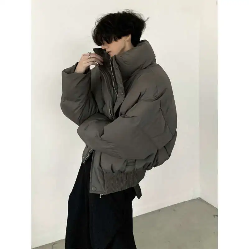 

Нишевая короткая хлопковая куртка в американском стиле High Street для мужчин, новая зимняя утолщенная куртка, дизайн, летающий хлебный костюм