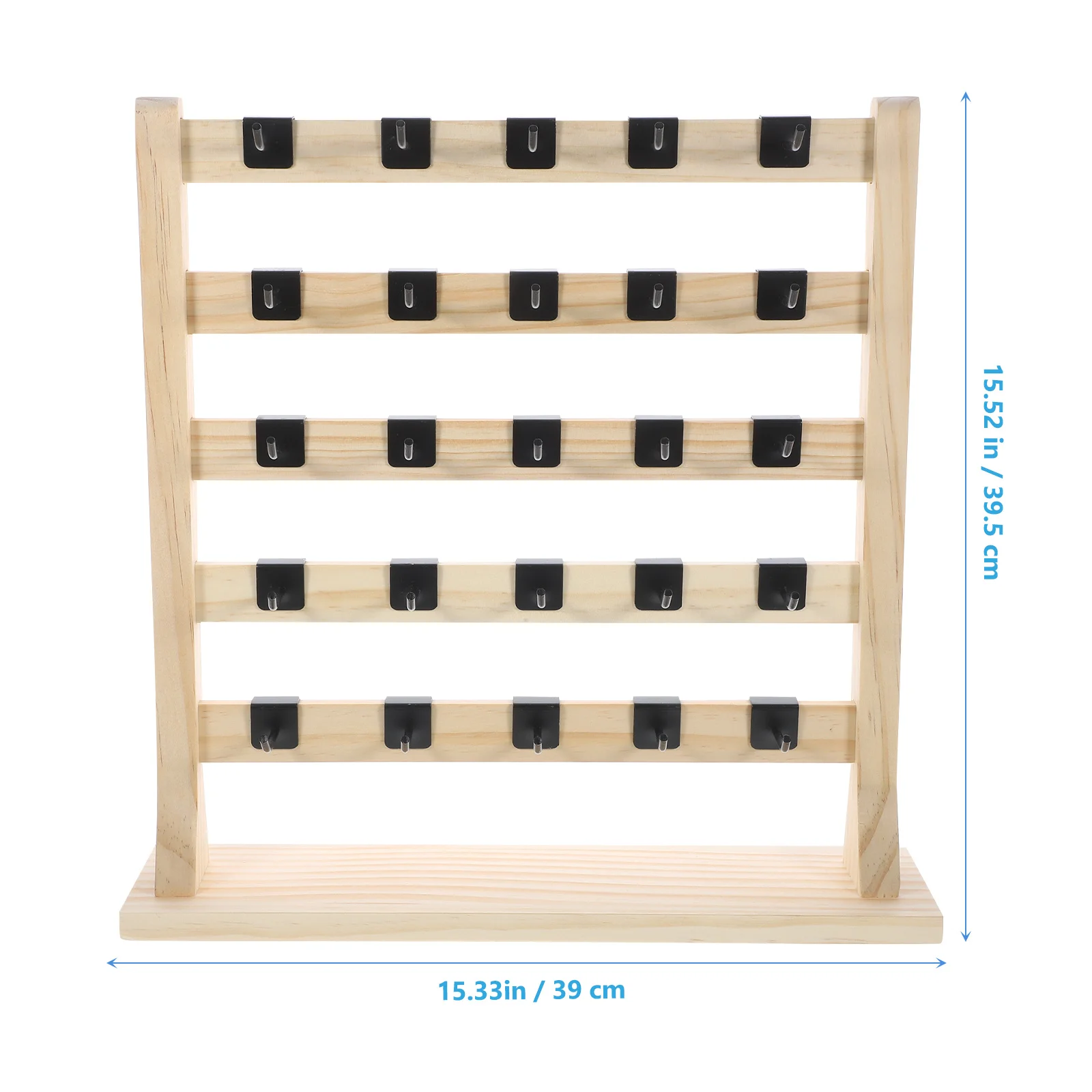 Wooden Jewelry Display Stand Detachable Hooks Adjustable Earring Necklace Bracelet Organizer Rack Display Stands for Craft Fairs