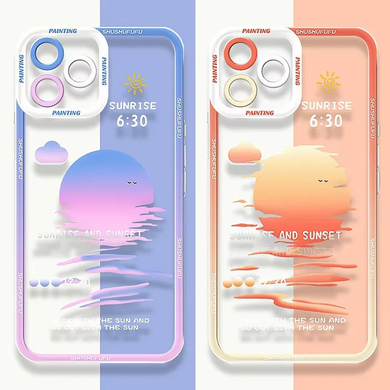 Case For Xiaomi Redmi Note 12 13 11 Pro Plus 4G 5G 9S 10S 11S 12S 10 9 8 13C 12C 10C Creative Starry Sky Sunset Silicone Cover