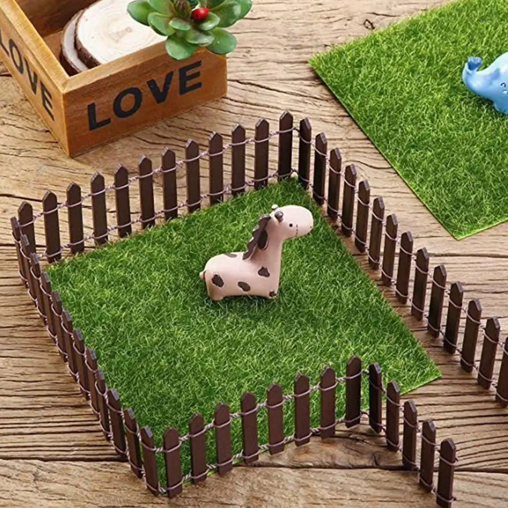 2Pcs Dollhouse Fence Three-dimensional Miniature Fairy Garden Fence for Dollhouses Rustic Farmhouse Decoration