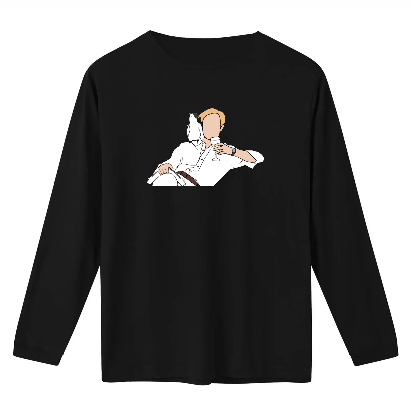 niles crane T-Shirt Summer Casual Cotton Tee Oversized Streetwear Tops Vintage Graphic Print Loose Fit Short Sleeve