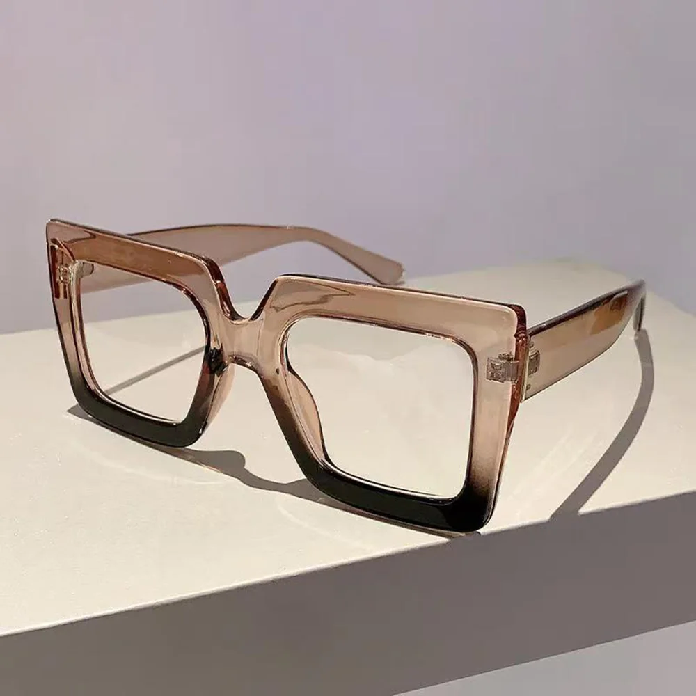 2 قطعة نظارات قراءة مربعة كبيرة موضة كلاسيكية مضادة للضوء الأزرق نظارات قراءة قابلة للطي مريحة لقصر النظر الشيخوخي