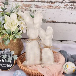 Easter Decorative Fabric Rabbit Ornaments Easter Bunny Doll for Spring Easter Home Holiday Party Decoration Easter gifts Craft