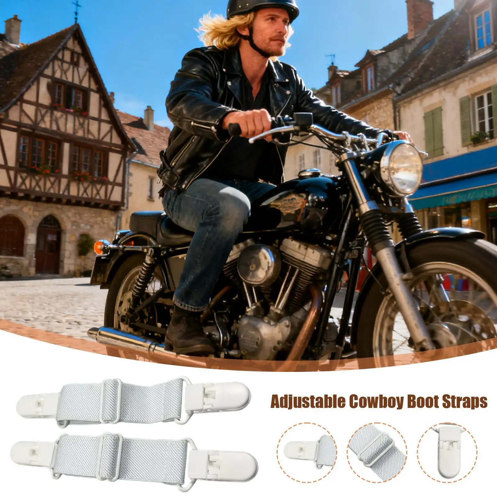 

Boot Straps For Jeans 2 Piece Adjustable Clips Pant Keeper Boot Straps For Cowboy Boots For Women Men Riding Biker Jeans Mitten