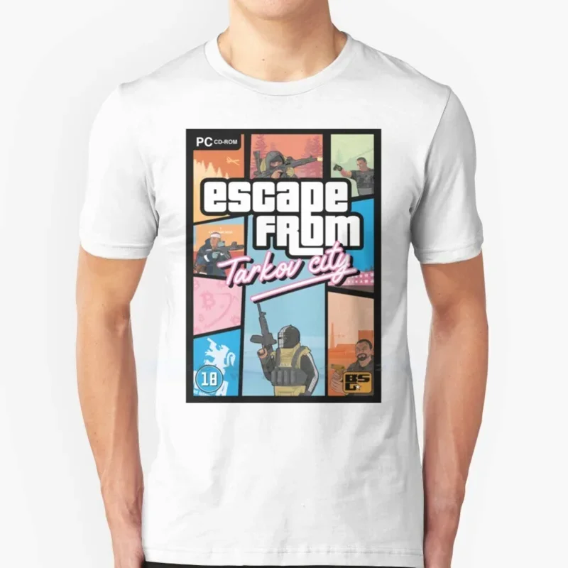 Escape From Tarkov-Vice City Style T Shirt Maska 1sch Altyn Escape From Tarkov Killa Russia Akm Ak 47 M4 Fps Game T Shirt