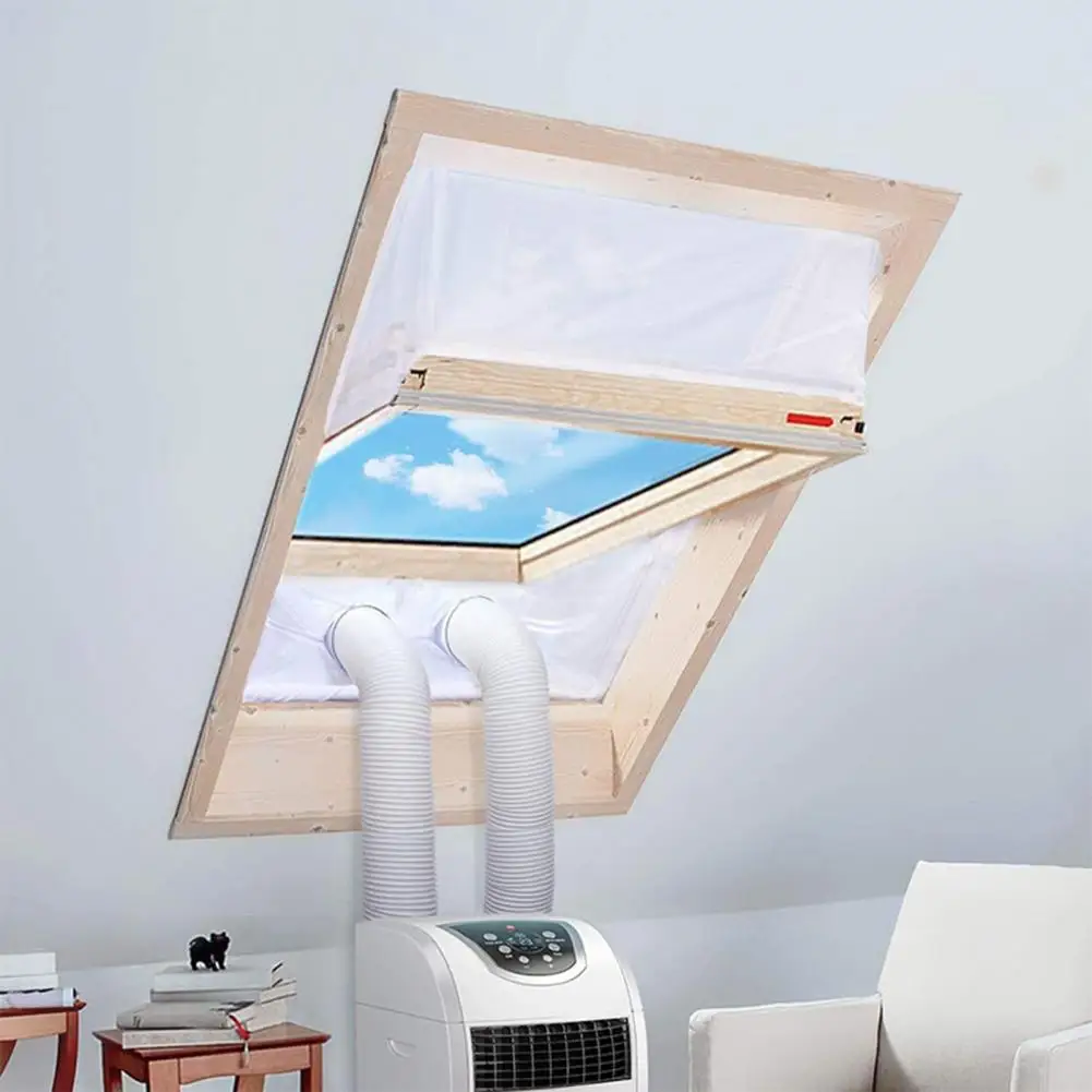 Universelle Fensterdichtung für tragbare Klimaanlagen, verstellbares AC-Entlüftungsset, Stoffdichtungsabdeckung für Schiebefenster, einfache Installation