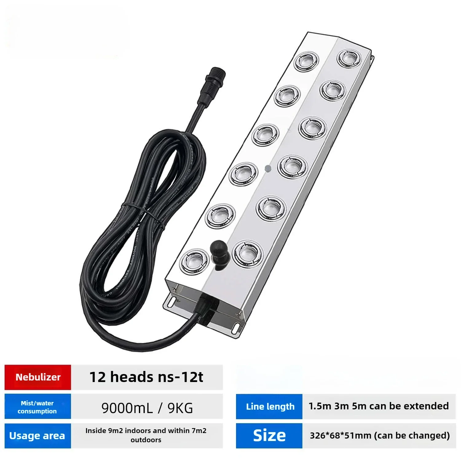 DC48V الهواء المرطب 12 رئيس ضباب صانع آلة الضباب كمية كبيرة من الضباب مع إمدادات الطاقة للماء 400 واط