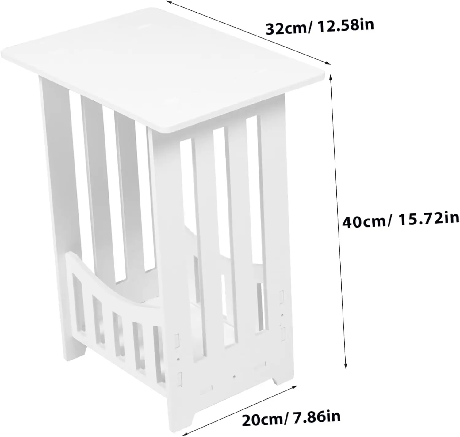 Small   Desk Side Table Slim Table Bedroom Side Table Night Stands for Bedrooms Accent Table  Bedside Table Decor Corner PVC Woo