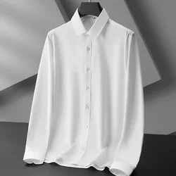 New Men's Business Casual Long Sleeved Solid Color Shirt Wrinkle Resistant Wrinkle Free Comfortable All Season Versatile Top