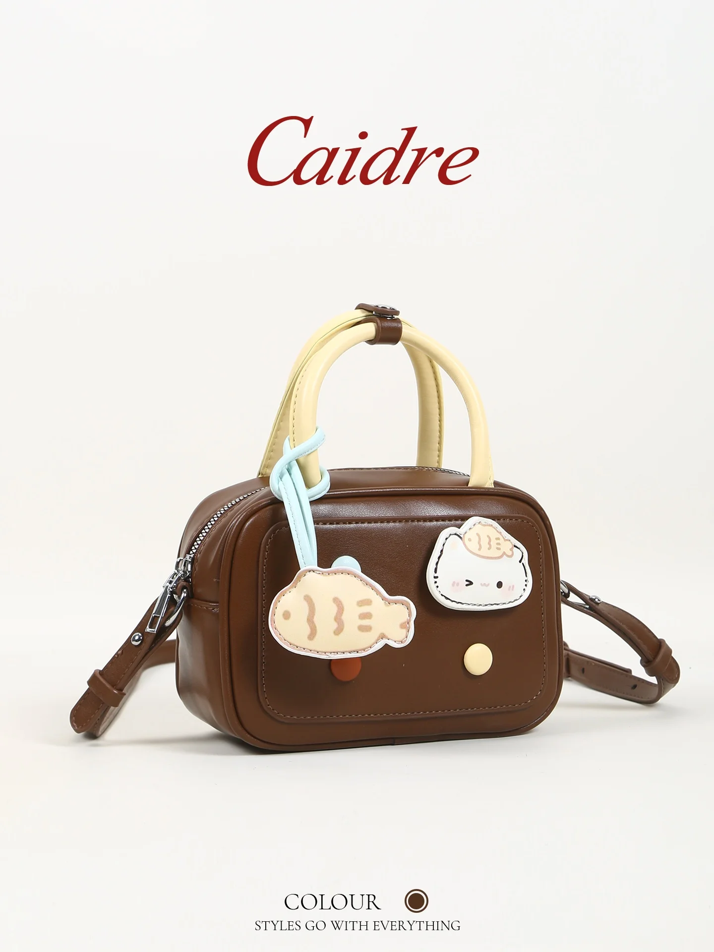 

Caidre Women's Handbag Small Square Ball Bag Birthday Gift Single Shoulder Crossbody Bag Soft PU Leather Korean Style