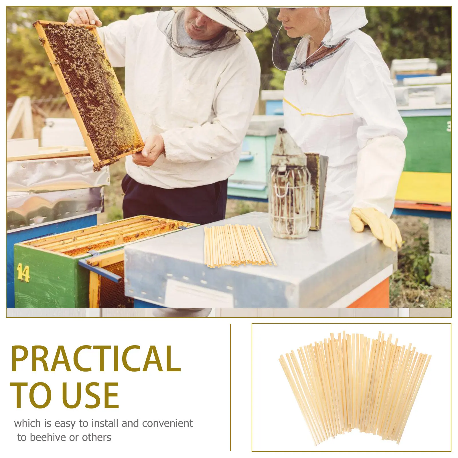 100Pcs Replacement Bee Tubes Natural Wheat Straw Bee Nest Tubes DIY Beehive Supplies for Breeding and Pollination