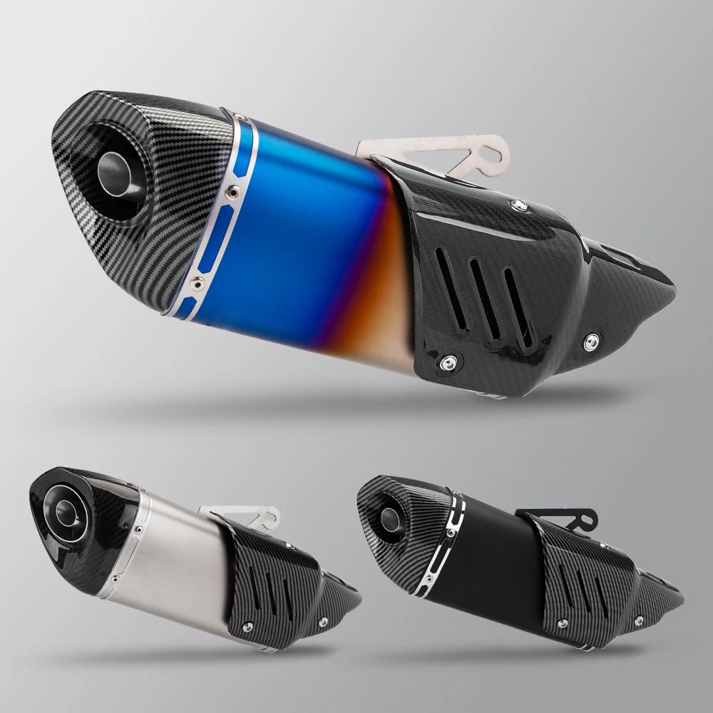 

For DUKE790 XMAX300 ER6F VERSYS650 SV650 TRACER Universal 51mm Motorcycle Exhaust with Cover Oblique Triangle Muffler K11