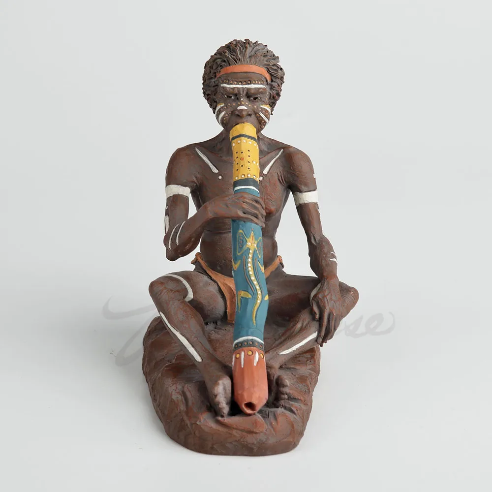 Australian Aboriginal Figure Statue Resin Tribal Figurine Indigenous Culture Home Decoration Exquisite Craft Desktop Ornament