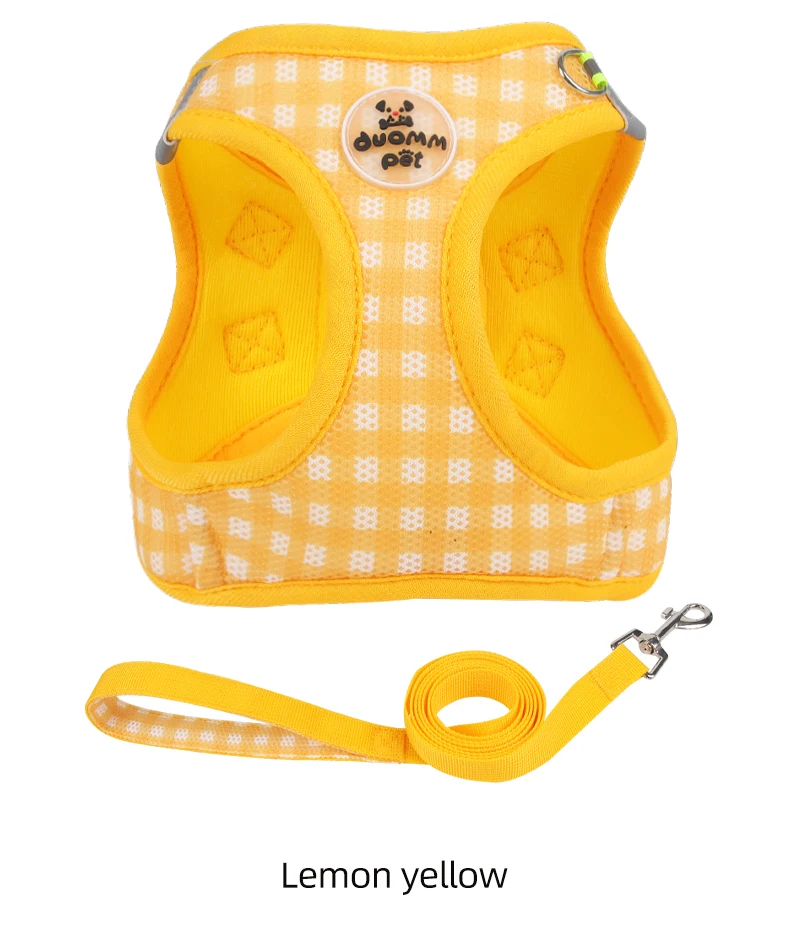 Brustgurt für Kätzchen. Frische karierte Kätzchenleine, bruchsicher. Verstellbarer, reflektierender Brustgurt für Haustiere. Brustrücken für kleine Hunde und Kätzchen – Detail 13