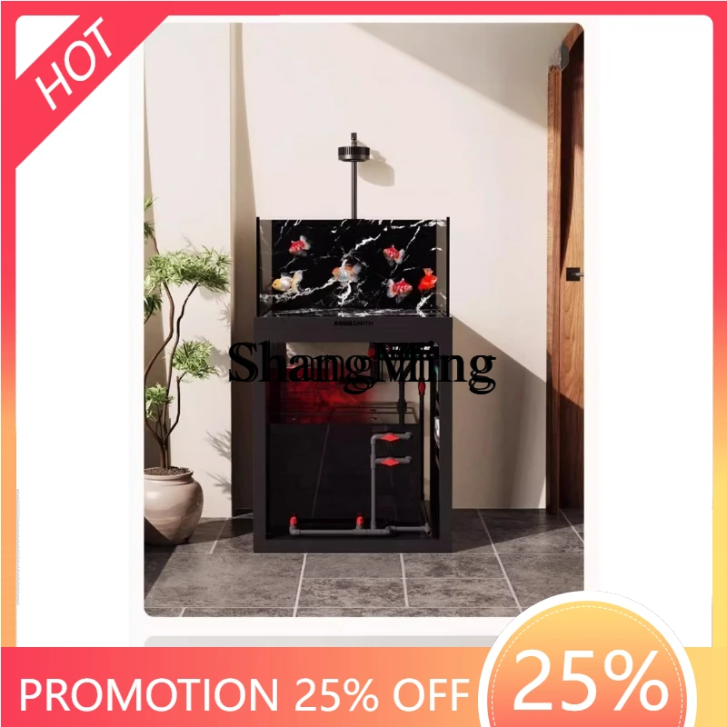 

CL living room new ultra-white bottom filter goldfish tank glass stream tank ecological aquarium