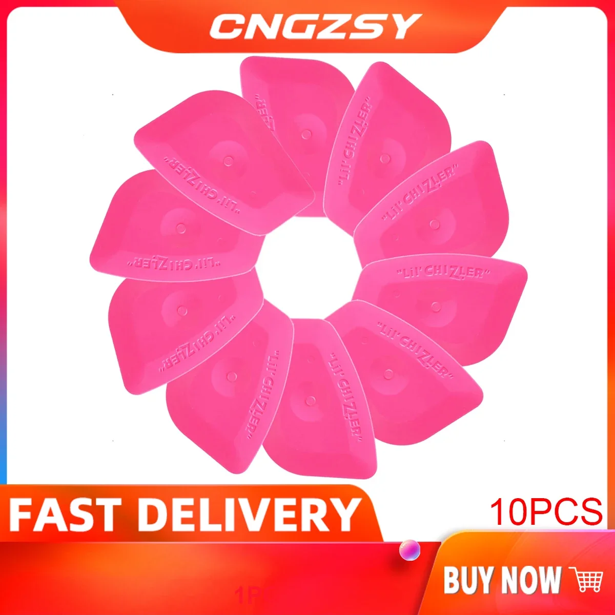 CNGZSY 10pcs Vinyl Film Wrap Mini Pink Squeegee Carbon Fiber Cleaner Window Glass Wash Tools Car Styling Stickers Scraper 10A25