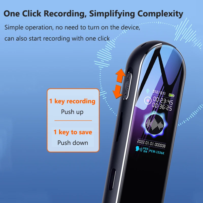 16GB/32GB/64GB/128GB Voice Recorder Professional Dictaphone Noise Reduction Digital Audio Voice Recording with WAV,MP3 Player