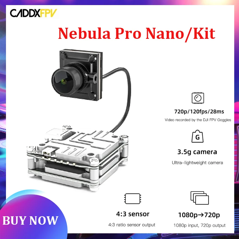 

Caddx Nebula Pro Nano/Kit 720P/120fps Digital HD With 8CM Cable FPV Camera For DJI Air Unit and Vista