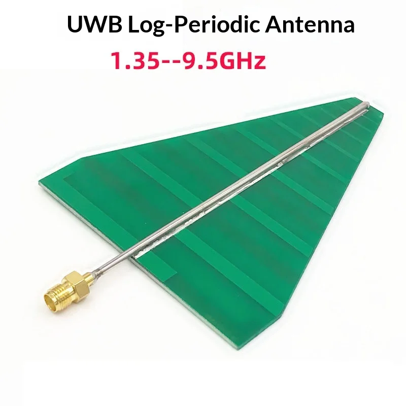 Factory Direct UWB Ultra-Wideband Log Periodic Antenna 1.35-9.5GHz | 5-6dBi Gain 15W Power | SMA Connector 100*80mm PCB