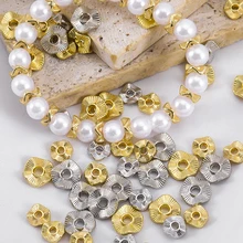 20/30/50Pcs Gold Color Plated Metal Wave Shape Spacer Beads For DIY Jewelry Making Bracelets Beads Separator Beads Accessories