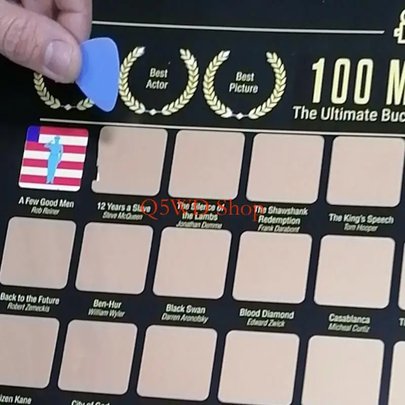 

Q5WD Top 100 Anime Scratch Off Плакат Список ведра