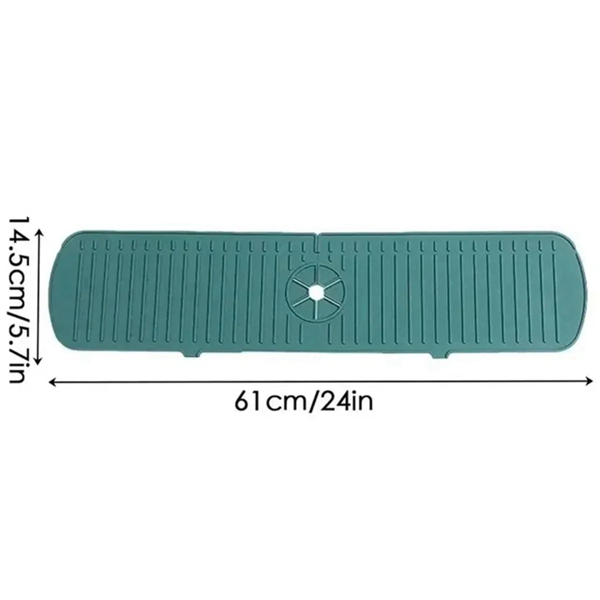 HHTL 2 uds almohadilla contra salpicaduras para grifo de cocina, alfombrilla protectora de silicona para grifo, almohadilla de drenaje, Protector de encimera (61x14,5x0,5 cm)