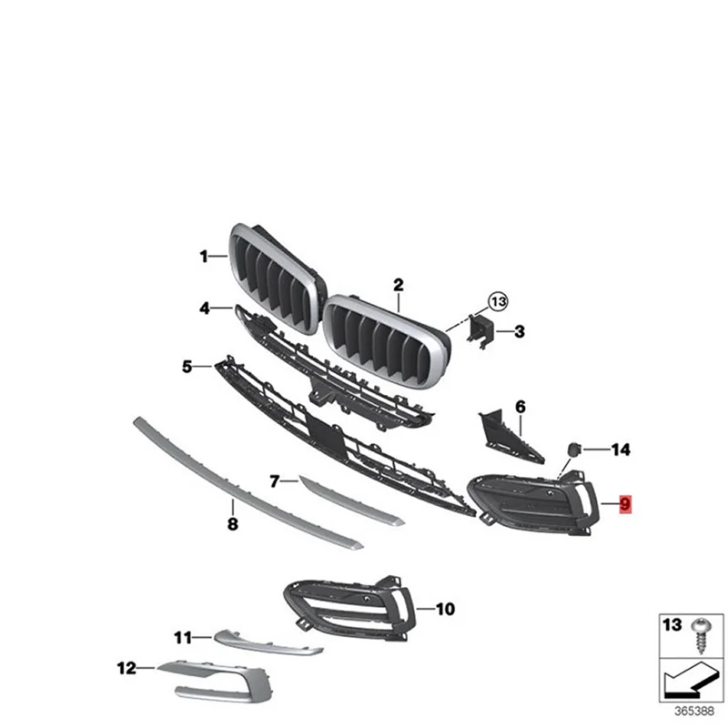1 par de tira decorativa do para-choque do carro (lh + rh) para bmw x6 f16 2014-2019 guarnição do quadro da luz de nevoeiro 51117319789 51117319790 acessórios