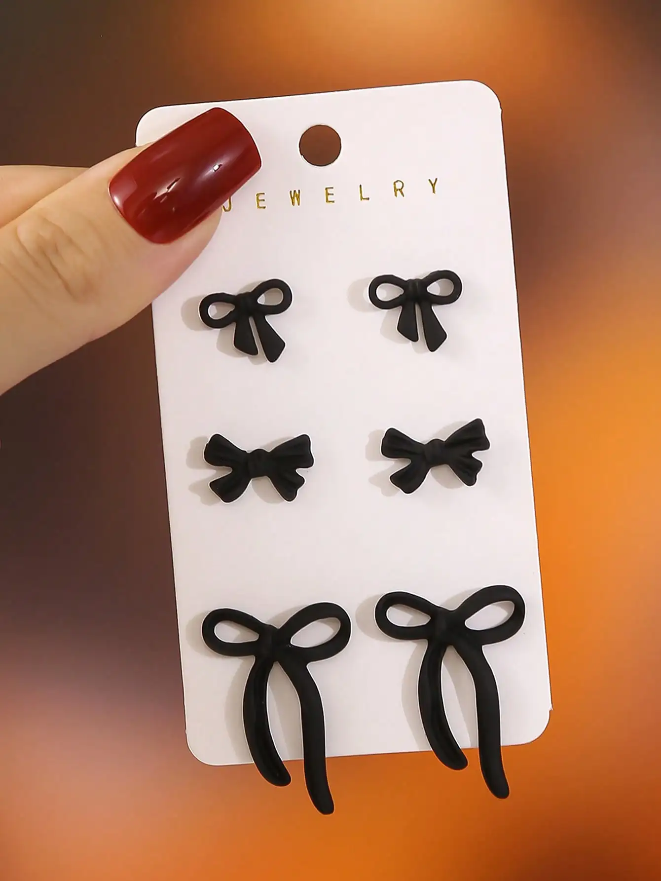 

Набор из 6 черных серег-гвоздиков с бантиками, минималистичные модные украшения для повседневной носки, подарок для женщин и девушек