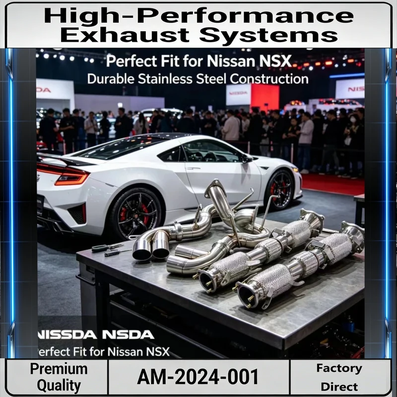 

Cuski OEM High Flow SS304 Exhaust Manifold Downpipe with Heat Shield Exhaust Pipes Fit for Acura NSX 3.5T 2016-2022