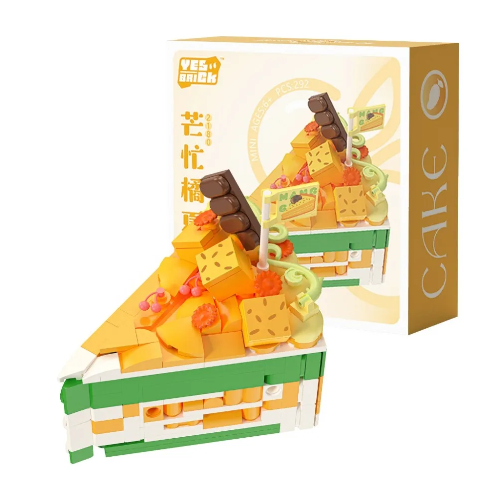 

Funny Birthday Cake Building Blocks DIY Handmade Dessert Assembly Model Cartoon Puzzle Blocks
