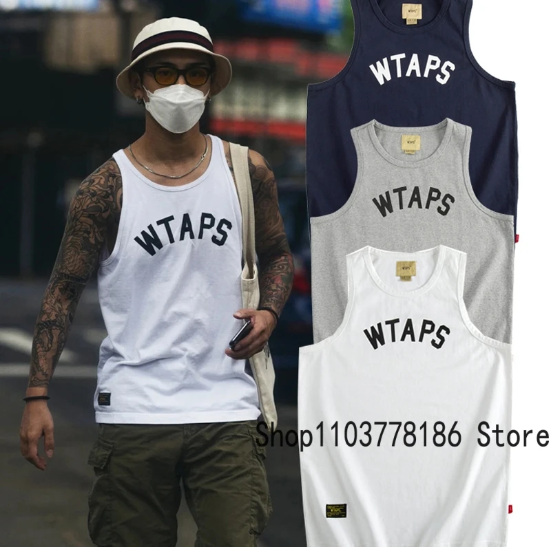 24 Summer Japan Fashion Brand WTAPS Vest Loose Casual Logo Print Sports Top Unisex Wtaps High Quality Breathable Cotton T-shirt