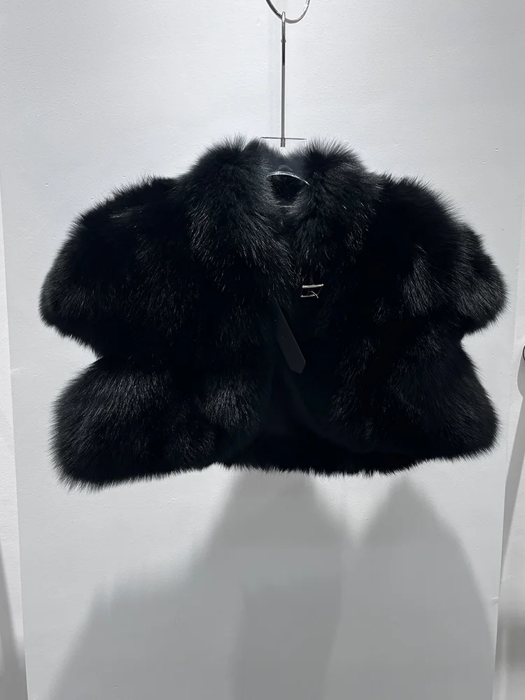 سترة قصيرة من فرو الثعلب الحقيقي الطبيعي للخريف والشتاء معطف نسائي دافئ صدرية من الفرو سترات نسائية فاخرة ملابس خروج